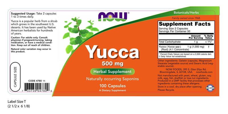 Yucca 500 mg 100 Capsules