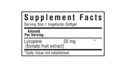 Lycopene 20 mg, 60 Vegetarian Softgels, by Bluebonnet
