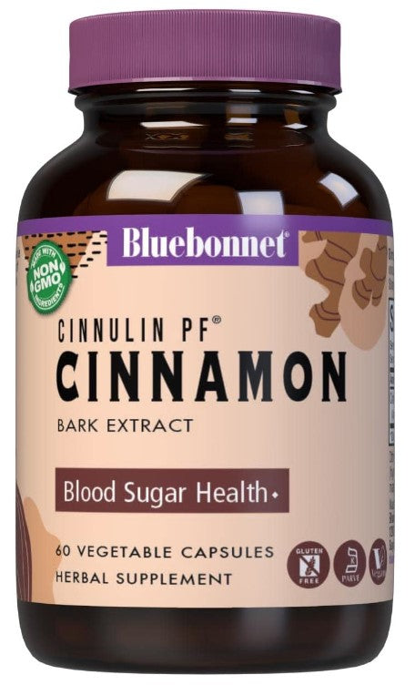 Cinnulin PF Cinnamon Bark Extract, 300 mg 60 Vegetable Capsules, by Bluebonnet