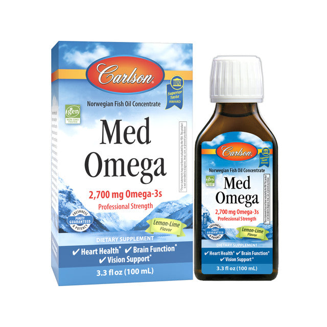 Carlson Med Omega 2700 mg Omega-3s Lemon-Lime flavor 3.3 fl oz (100 mL)