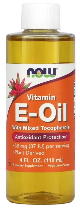 Vitamin E-Oil with Mixed Tocopherols, 4 fl oz (118 ml), by NOW