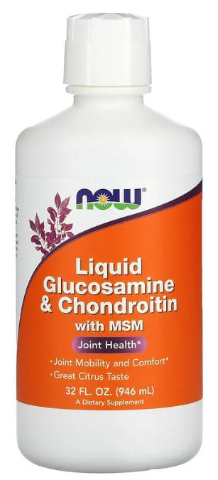Liquid Glucosamine & Chondroitin with MSM, Citrus, 32 fl oz (946 ml), by NOW