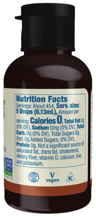 Better Stevia Zero-Calorie Liquid Sweetener, Hazelnut 2 fl oz (59 mL), by NOW