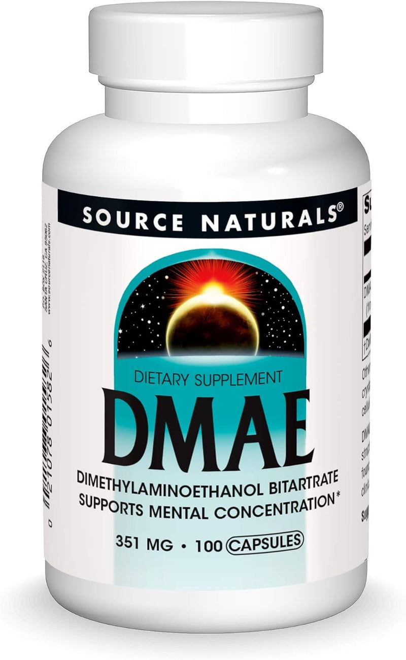 DMAE Bitartrate 351mg 100 Caps by Source Naturals