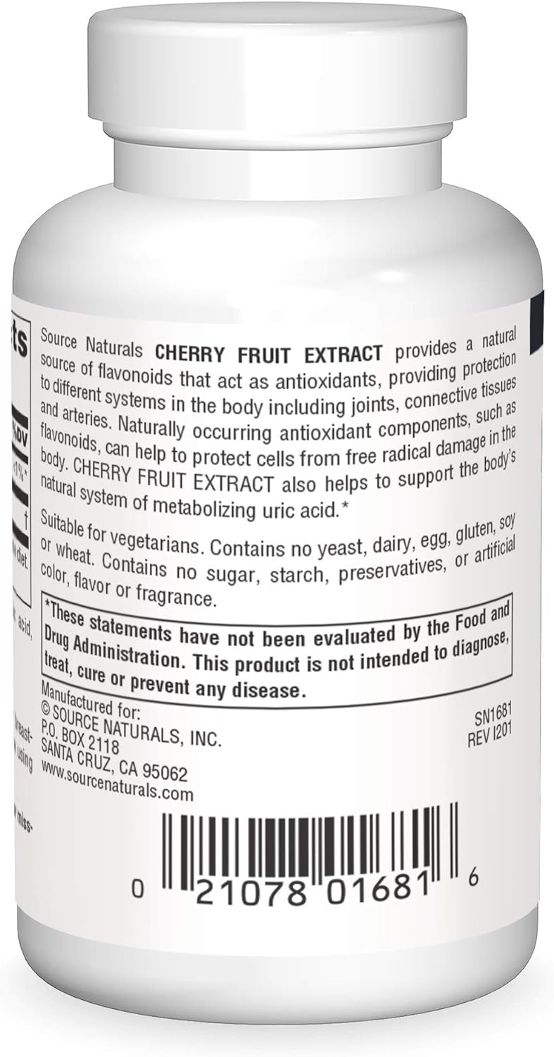 Cherry Fruit Extract 500mg 90 Tablets by Source Naturals