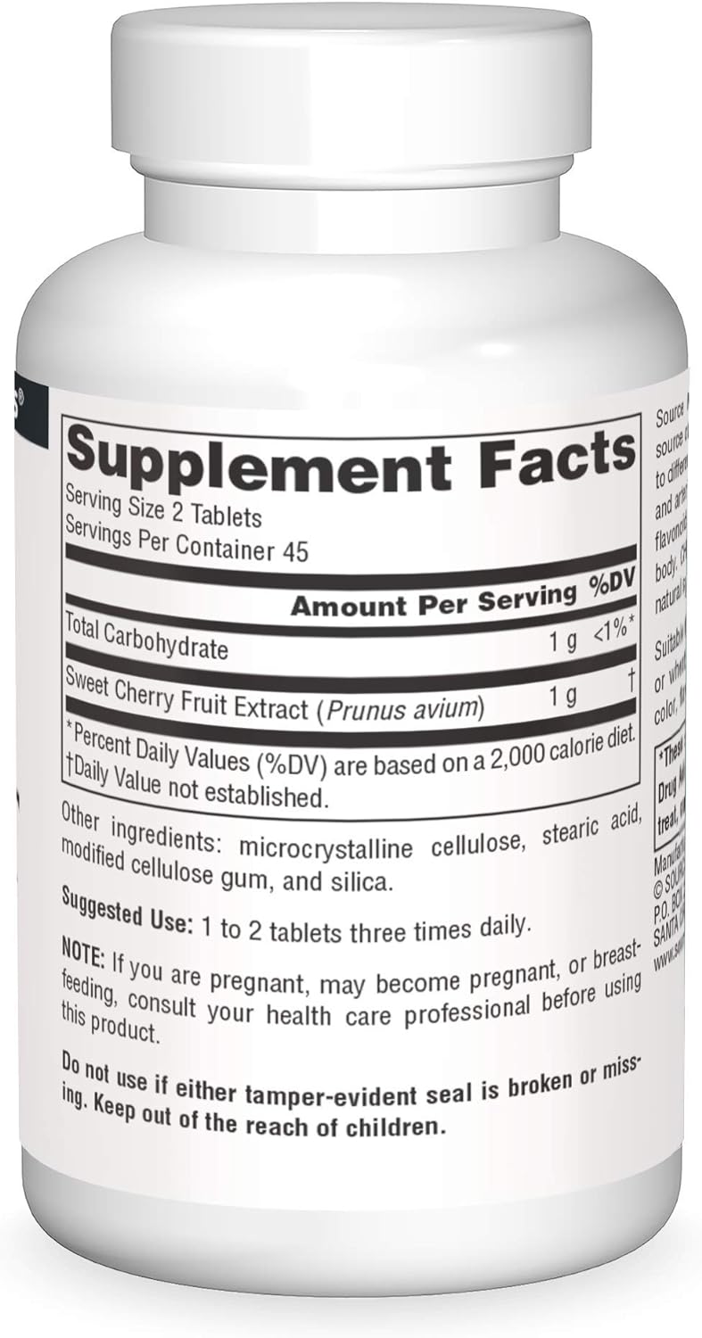 Cherry Fruit Extract 500mg 90 Tablets by Source Naturals