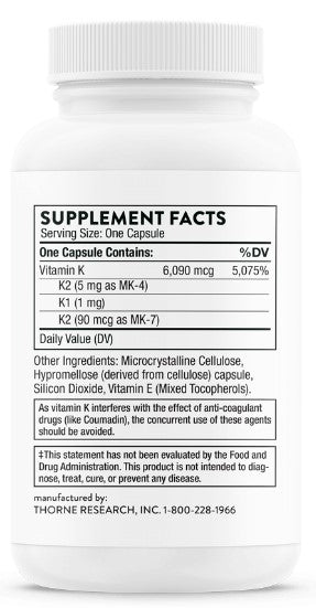 Vitamin K, 60 Capsules, by Thorne