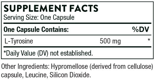 L-Tyrosine 90 Capsules, by Thorne