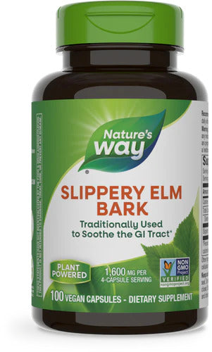 Slippery Elm Bark 400 mg 100 Vegetarian Capsules by Nature&