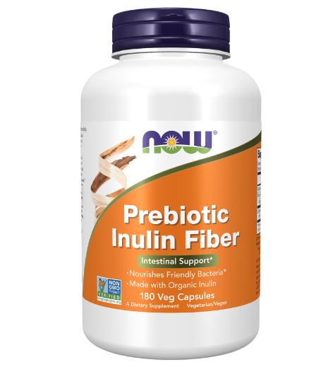 Prebiotic Inulin Fiber 180 Veg Capsules- By NOW
