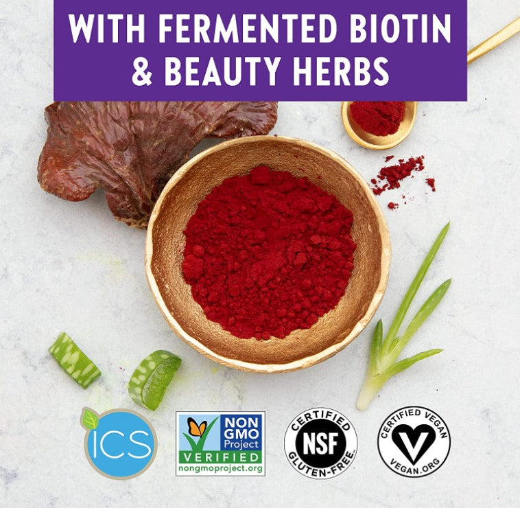 Hair, Skin & Nails: Fermented Biotin & Beauty Herbs 30 Vegan Capsules, by New Chapter