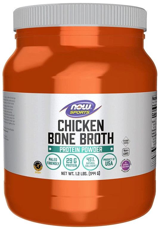 Now Sports Chicken Bone Broth Protein Powder, 1.2 lbs (544 g), by Now Foods