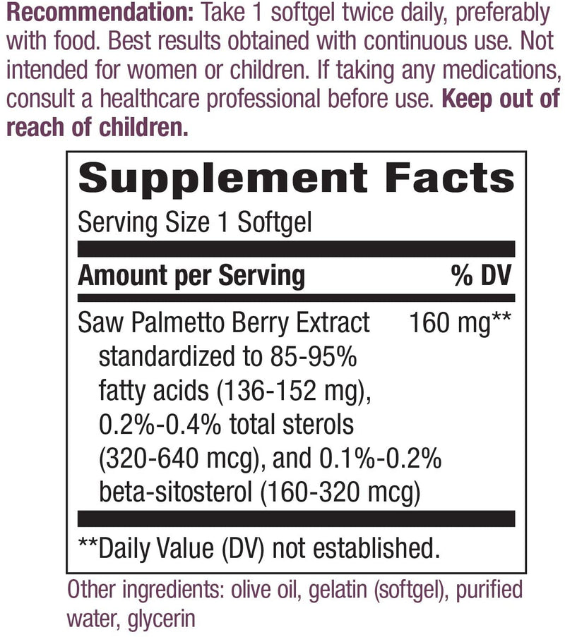 Saw Palmetto Standardized 60 Softgels