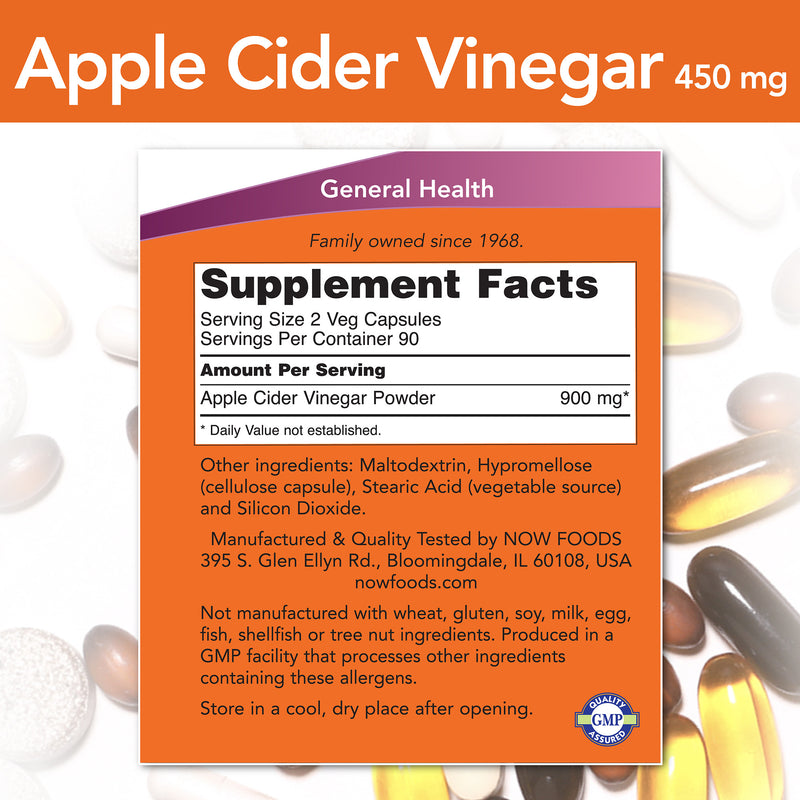 Apple Cider Vinegar 450 mg 180 Capsules